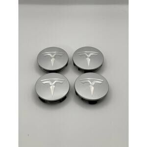 Tesla Wheel Center Hub Caps Silver  56mm Fit Model 3 S X Y – Set of 4